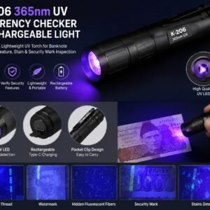 K-206 365nm UV Currency Checker Rechargeable Light in pakistan