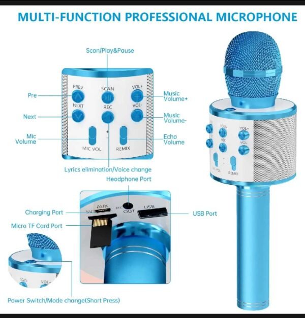 Kids Microphone for Singing, Wireless Bluetooth Karaoke Microphone in pakistan