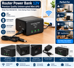 Router Power Bank 12V Premium Quality Uninterrupted Mini UPS in pakistan